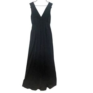 BCBG Generaton Black‎ Pleated Maxi Formal/Prom Dress Halter Wide-Straps Sz 8